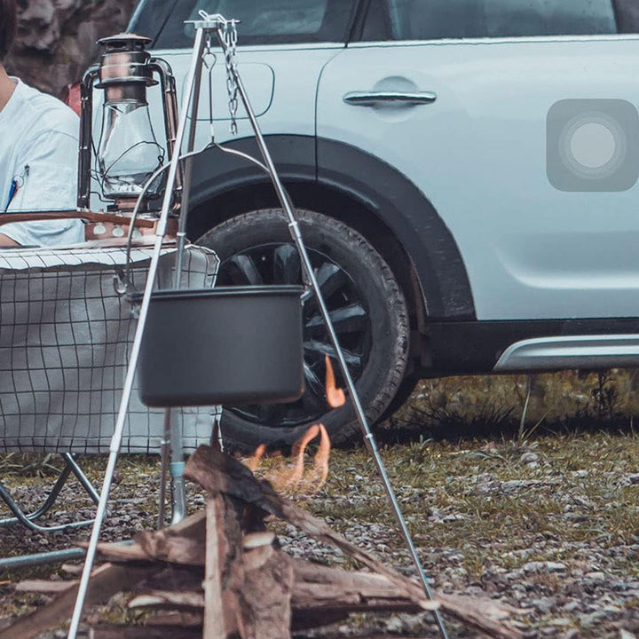 Rayeeley Tragbares Mini-Campingstativ, Lagerfeuer, Kochen, Dutch Oven Stativ, Verstellbares Stativ,