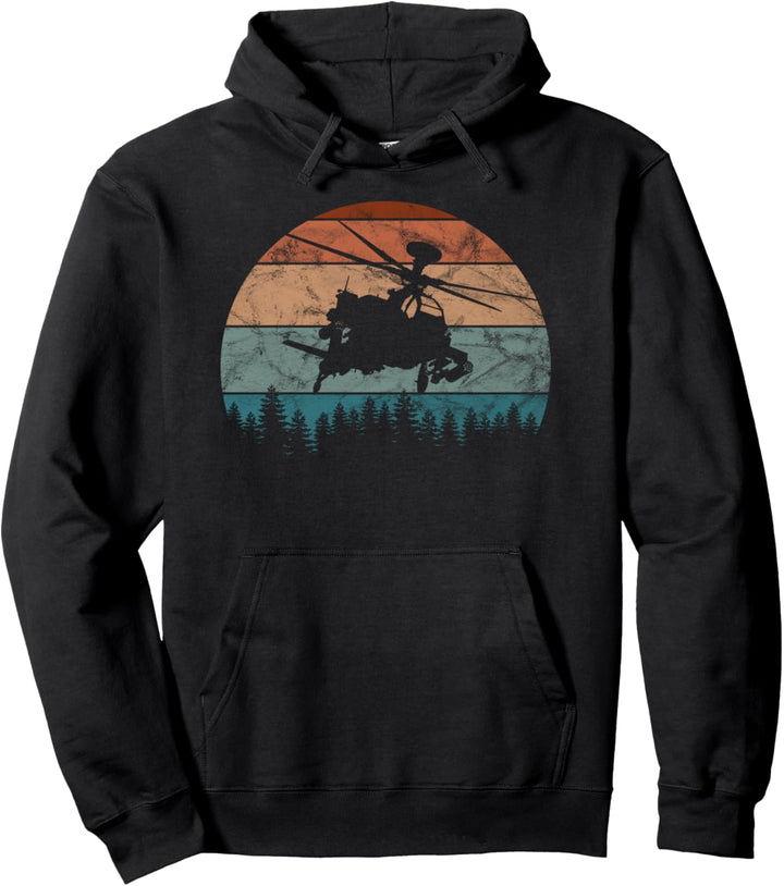 AH-64 Apache Hubschrauber Retro Vintage Pullover Hoodie