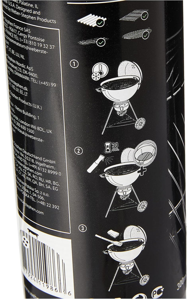 Weber 6645 Grillbesteck Kompakt 2-teilig, Zange und Wender, Edelstahl, schwarz &amp; 17875 Grillrost-Rei