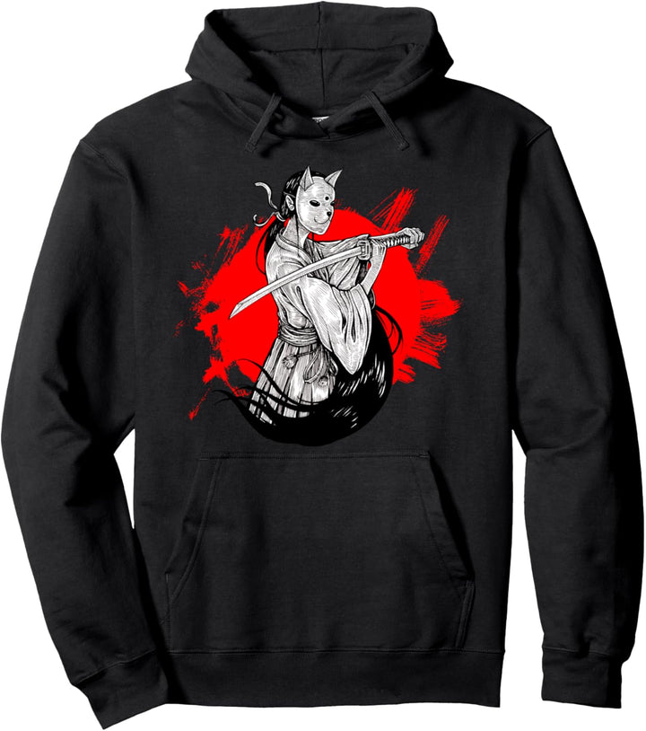 Japanische Samurai Krieger Retro Japan Kalligraphie für Mut Pullover Hoodie