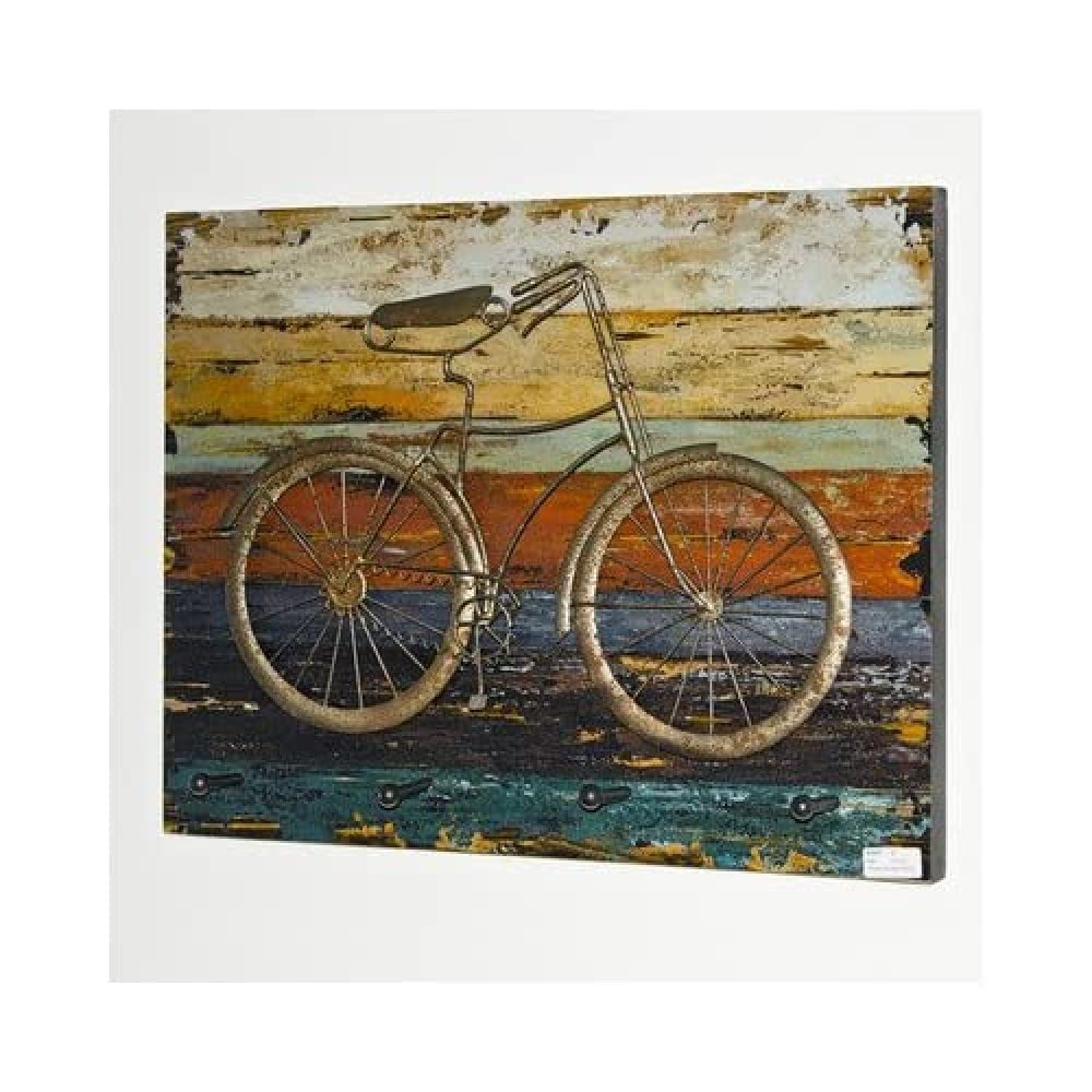 HAKU Möbel Wandgarderobe, MDF, Motiv-vintage, B 53 x T 7 x H 40 cm Motiv-vintage 7 x 53 x 40 cm, Mot