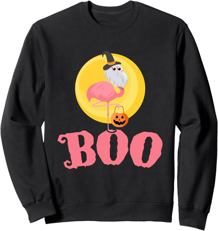 Flamingo Boo Ghost - Lustige Flockers Halloween Sweatshirt