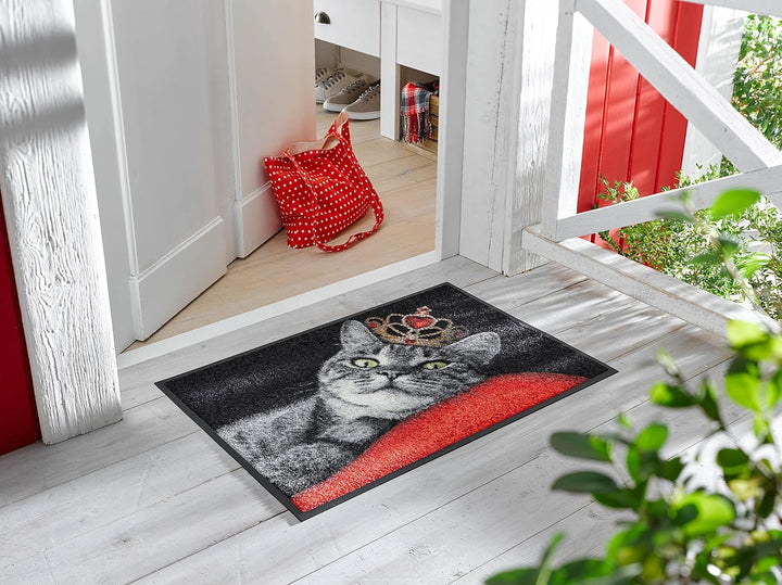 wash+dry Fussmatte, Royal Cat 50x75 cm, innen und aussen, waschbar