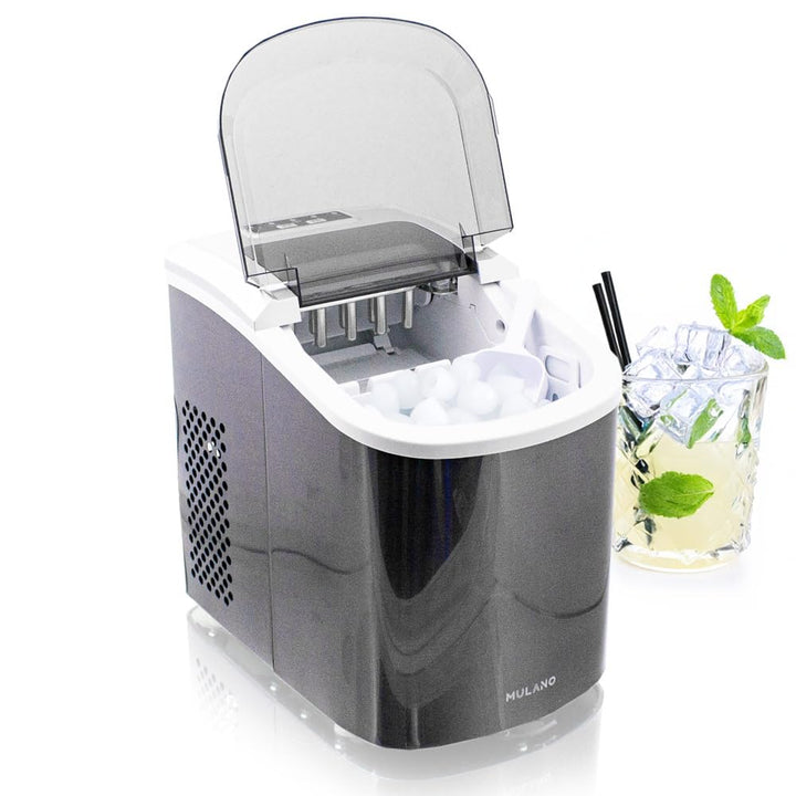 Eiswürfelmaschine Edelstahl Eiswürfelbereiter Eiswürfel Ice Maker Eis Maschine Icemaker (Grau)