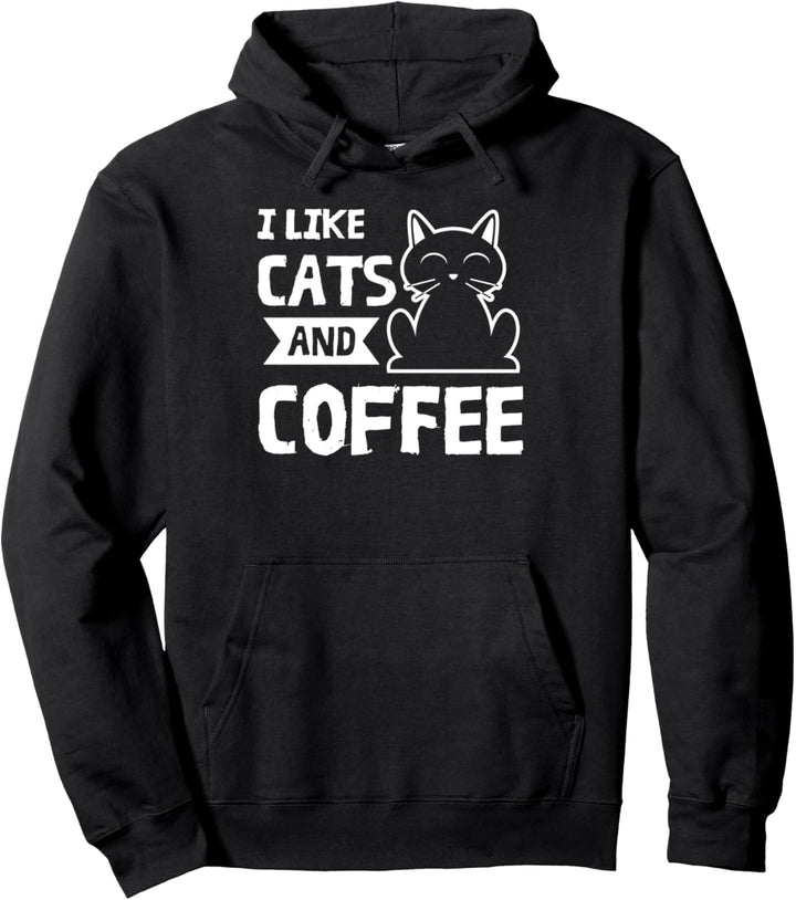 Ich mag Katzen und Kaffee Lustige Cute Kitten Koffein Java Pullover Hoodie