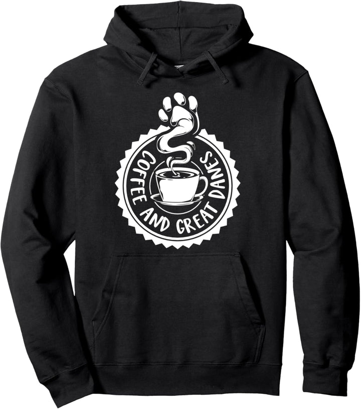 Kaffee und Deutsche Dogge Pullover Hoodie