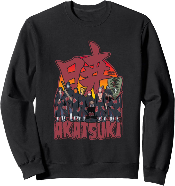 Naruto Shippuden Akatsuki Group mit Kanji Sweatshirt