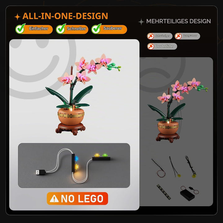 LIGHTAILING Licht-Set Für Lego-10343 Mini-Orchidee - Led-Beleuchtungsset Kompatibel Mit Lego Baustei