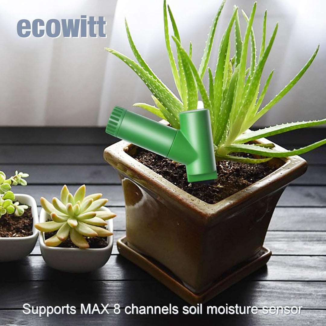 ECOWITT Bodenfeuchtesensor WH51+ Gateway GW3000 mit integrierten 3-in-1-Sensoren, Bodenfeuchtemessge