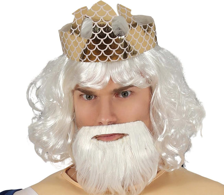 Fiestas Guirca Griechischer Gott Kostüm Herren - Neptun, Poseidon Kostüm -Grösse L 52 – 54 - Griechi