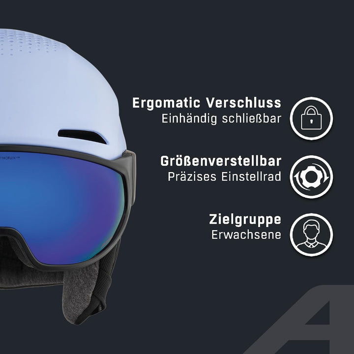 ALPINA ALTO Q-LITE - Sicherer, Stossabsorbierender &amp; Individuell Anpassbarer Skihelm Mit Kontrastver