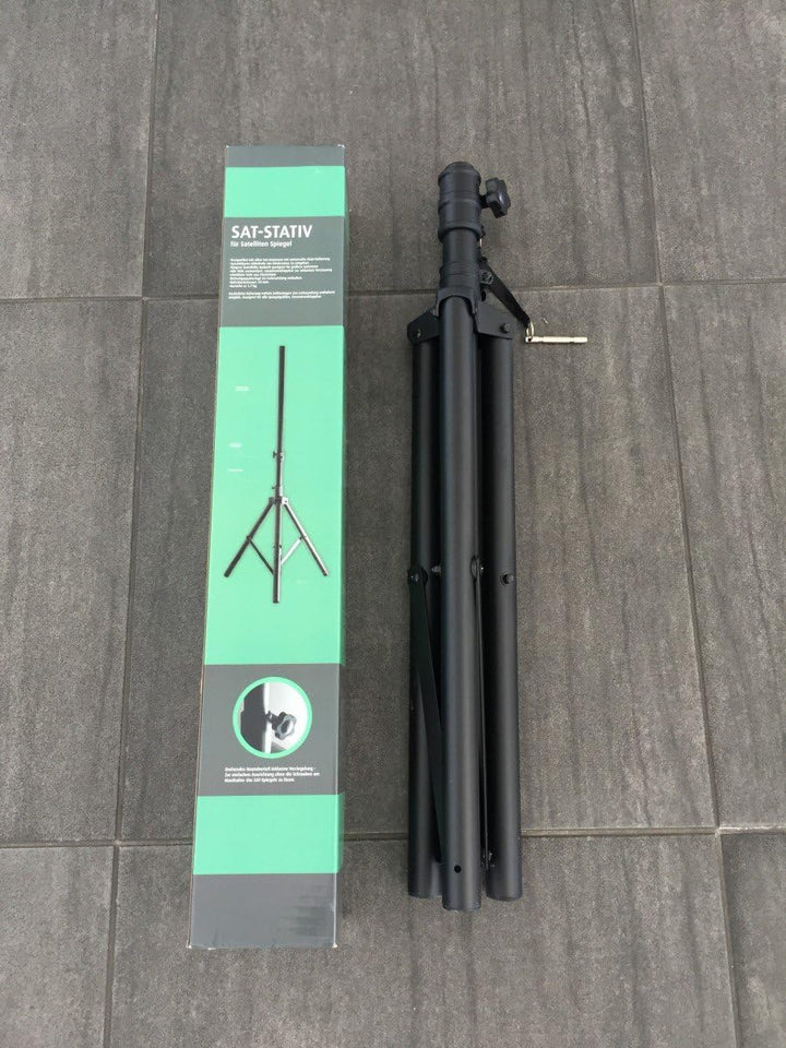 Aluminium Klapp Dreibein Sat Stativ Tripod Campingstativ für Satellitenantenne 1,05m (105cm) Höhe, 4