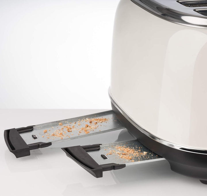 Korona 21676 Retro-Toaster | 4-Scheiben-Toaster | Creme | 6-stufige Röstgrad-Einstellung und zusätzl