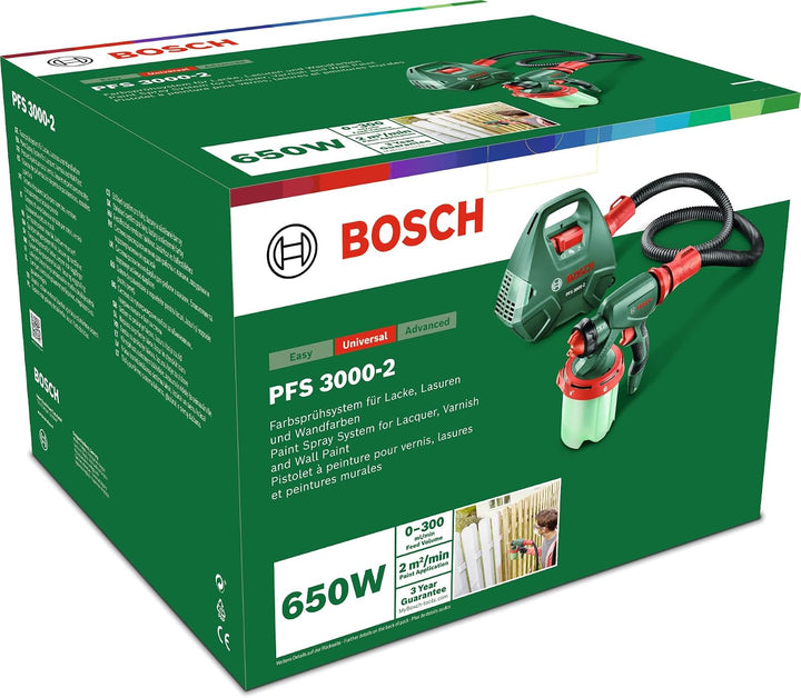 Bosch elektrisches Farbsprühsystem PFS 3000-2 (650 Watt, im Karton) PFS 3000 |
