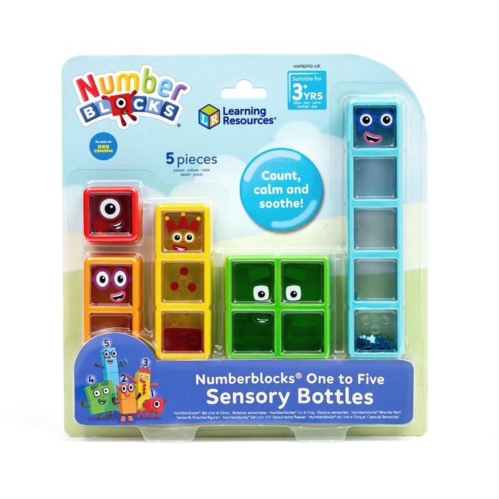 Learning Resources Numberblocks Eins bis Fünf Sinnesflaschen, Spielzeug für 3-jährige Jungen und Mäd