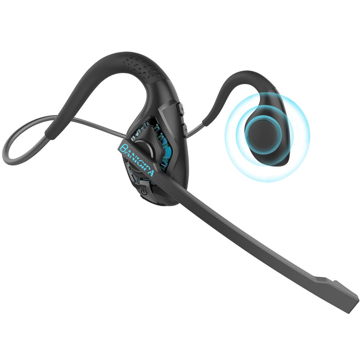 BANIGIPA Bluetooth-Headset mit Boom-Mikrofon, Open-Ear-Kopfhörer mit Geräuschunterdrückung Mikrofon,