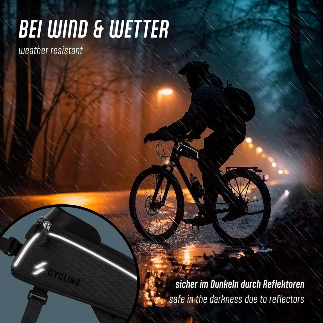 ONEFLOW Fahrrad Rahmentasche Wasserdicht Handyhalterung mit Touchscreen Oberrohrtasche Smartphone Le