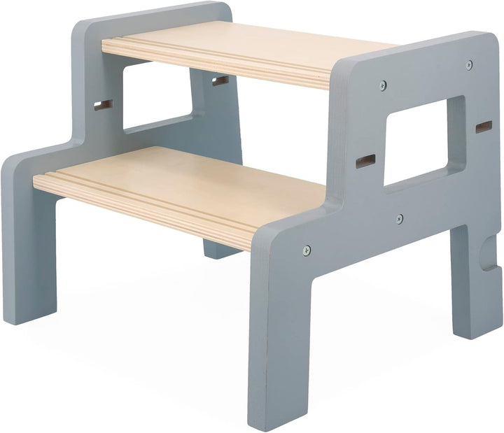 Janod - Lernturm aus Holz - 2 Einstellbare Höhen - 1 Abnehmbarer Tritthocker, 1 Tafel, 2 Kreiden, 1