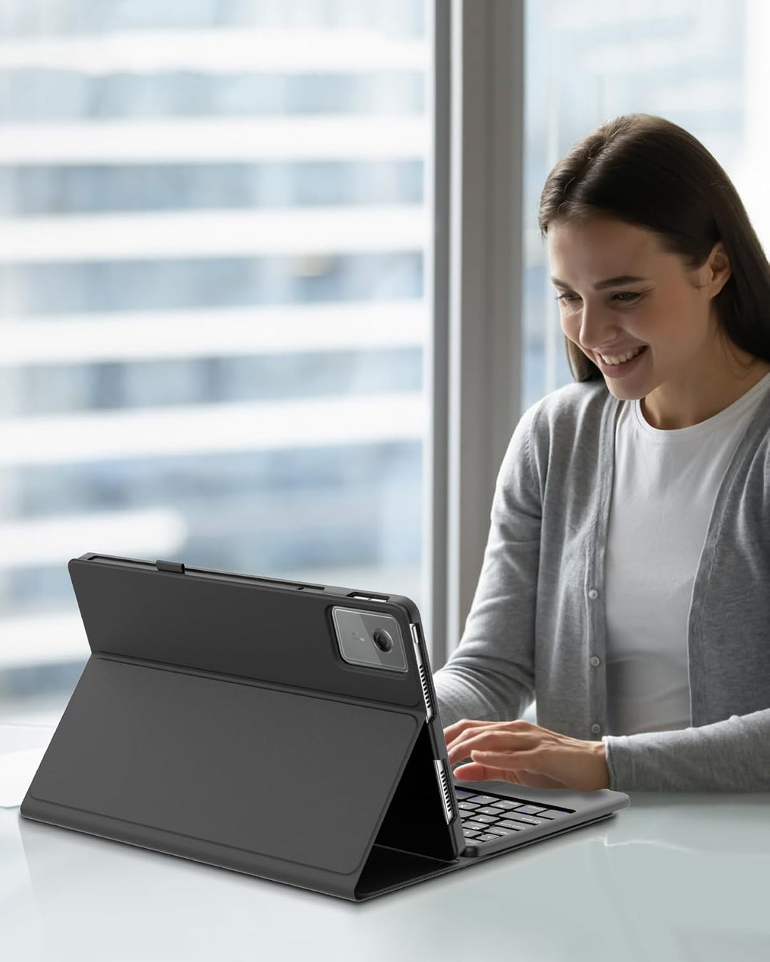 Hülle mit Touchpad für Lenovo Idea Tab 11 (2025) Bluetooth Tastatur, Trackpad Schutzcase QWERTZ, Kom