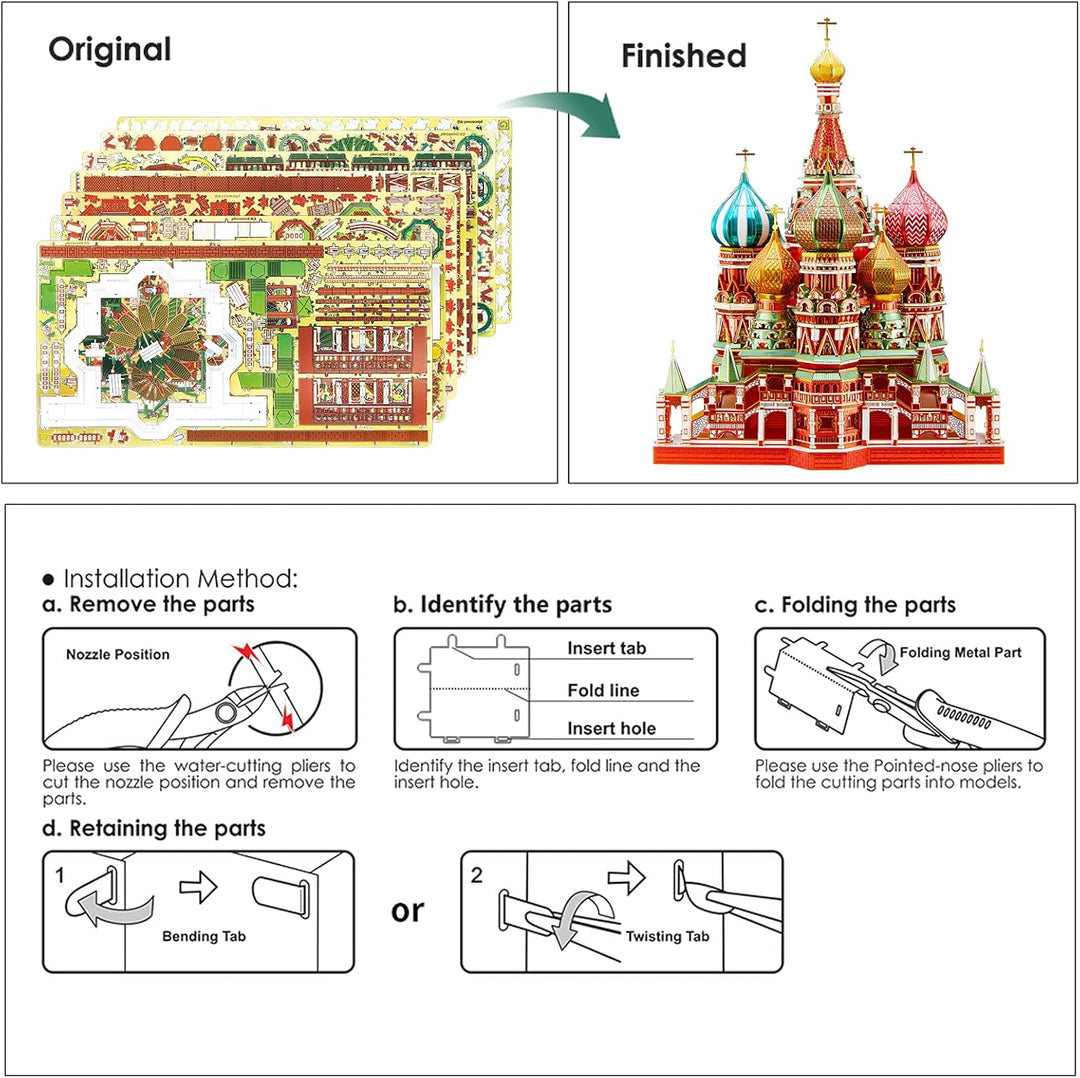 Piececool 3D Puzzle Metall Architecture Saint Basil&