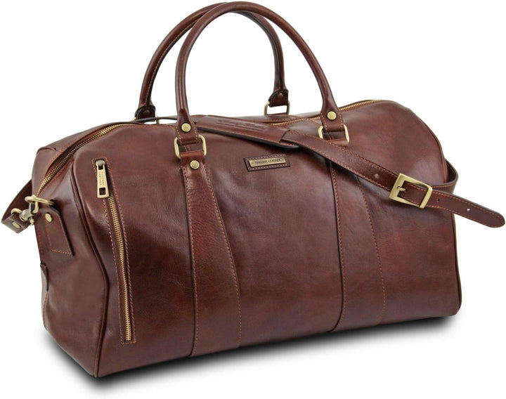Tuscany Leather TL Voyager Weekender Reisetasche aus Leder - Gross Braun, Braun