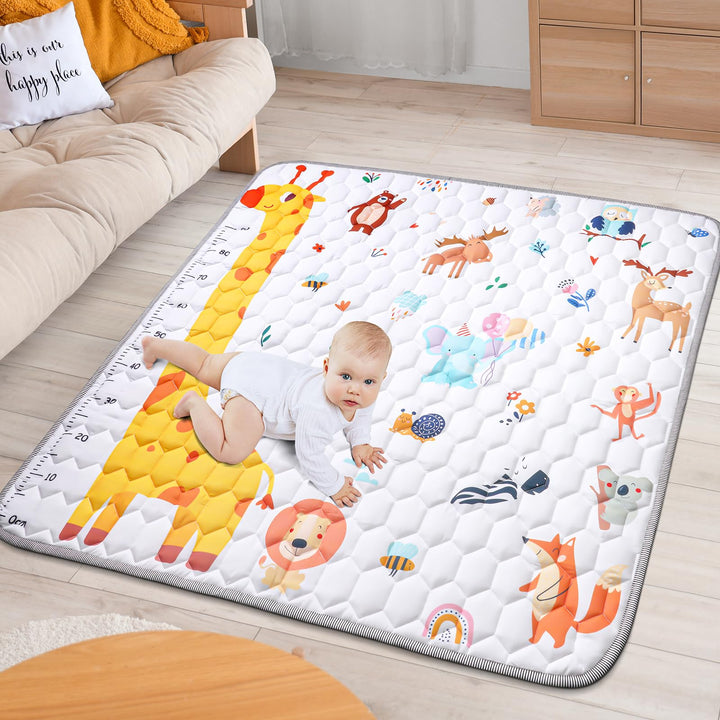 Aolso Baby Spielmatte, 127x127 cm Baby Krabbelmatte, Baby Faltbare Spielmatte, Krabbeldecke für Baby