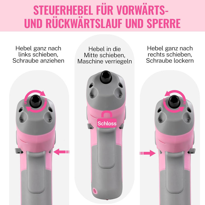 WORKPRO Akkuschrauber Set 3,6V, Exzentrischer Schraubendreher, mit 21 Bits und Verlängerungsstange,