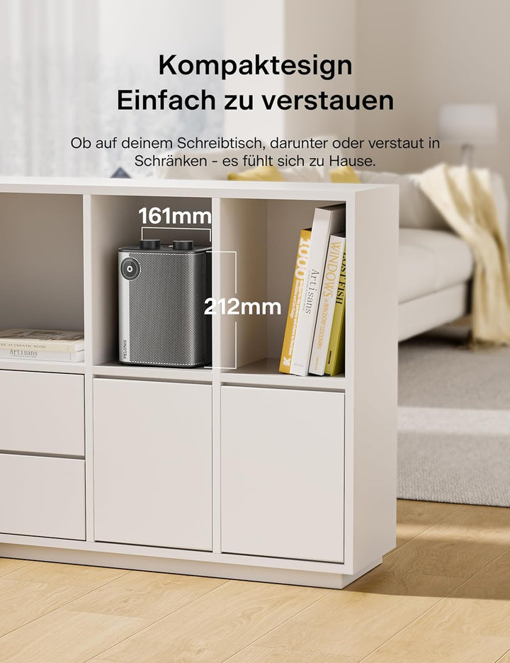 PELONIS Keramik Heizlüfter Mini 2000W, 2S Schnellheizung, 3 Stufen + Lüfter, Überhitzungs- &amp; Kippsch