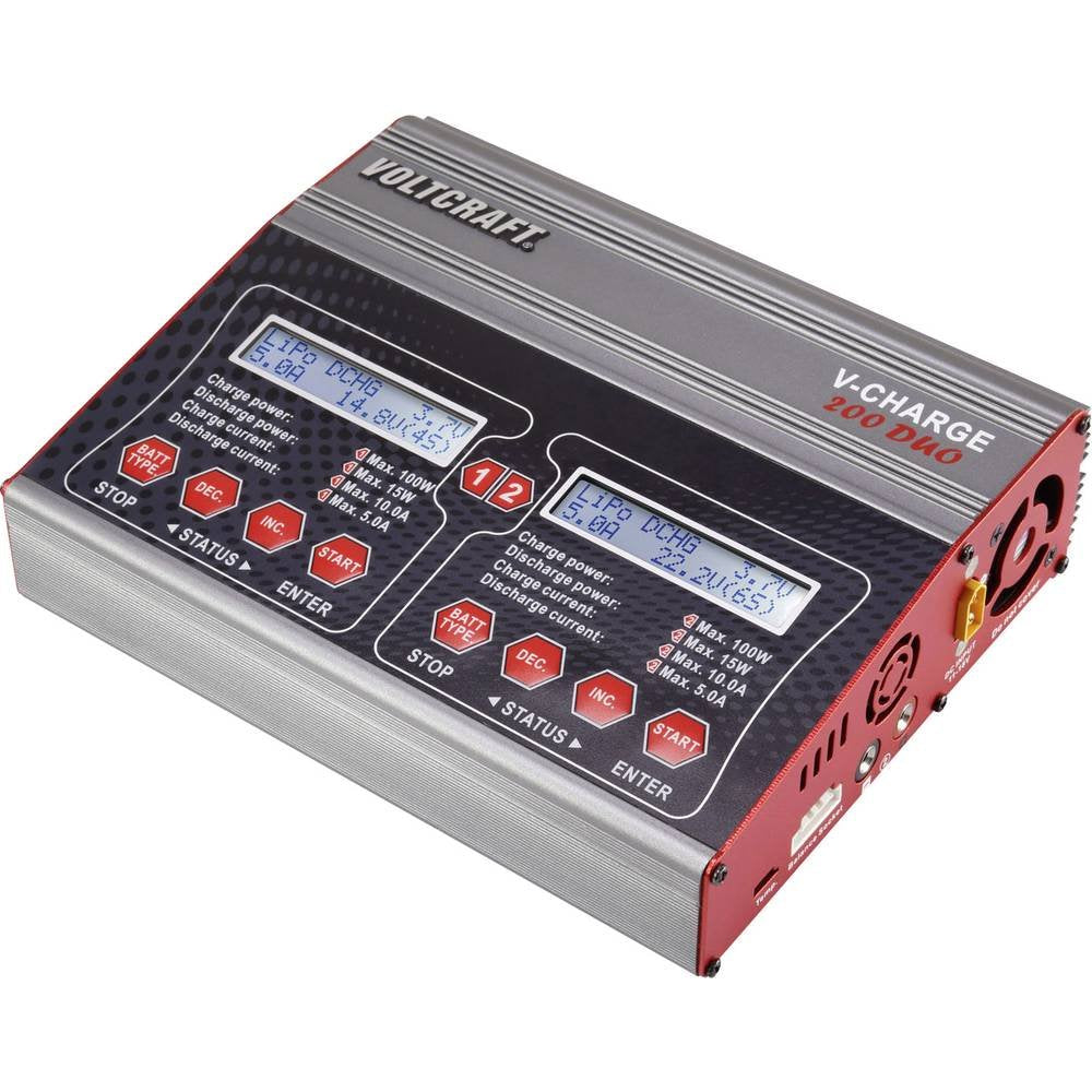 VOLTCRAFT V-Charge 200 Duo Modellbau-Multifunktionsladegerät 12 V, 230 V 10 A Blei, NiMH, NiCd, LiPo