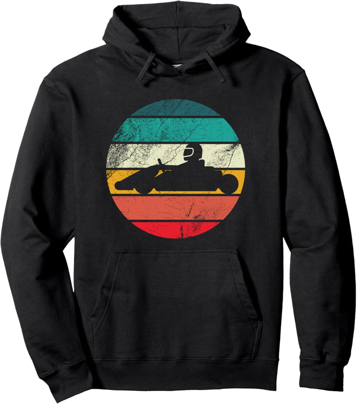 Retro Gokart Racer Vintage Kart Motor Racer Gokart Pullover Hoodie