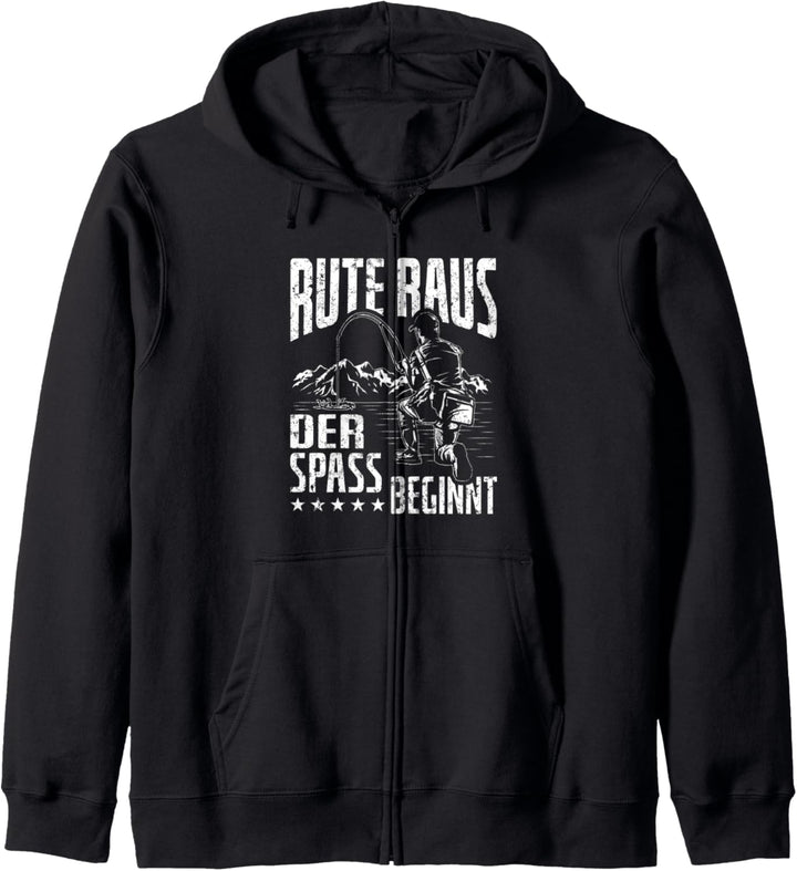Rute Raus Der Spass Beginnt - Angler Kapuzenjacke