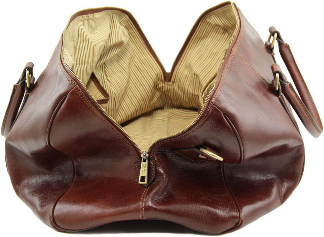 Tuscany Leather TL Voyager Weekender Reisetasche aus Leder - Gross Braun, Braun