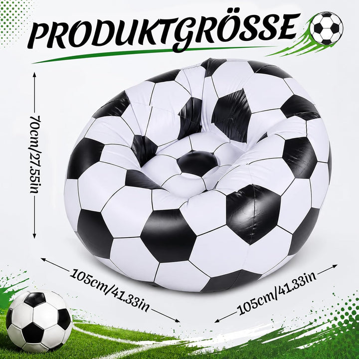 Aufblasbarer Sessel Fussball 105x105x70 cm mit Luftpumpe