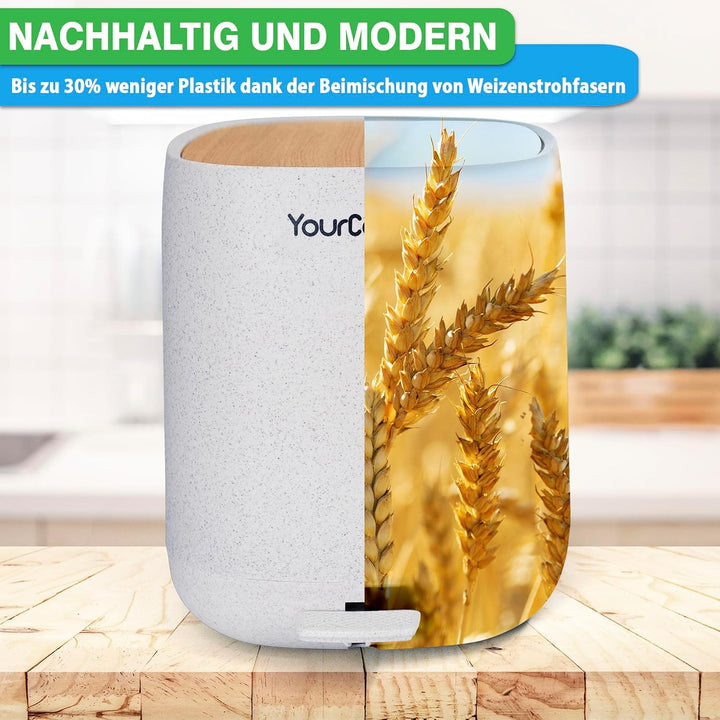 YourCasa Mülleimer Bad [5L] - 30% weniger Plastik - Badeimer - Kosmetikeimer Badezimmer Klein - Badm