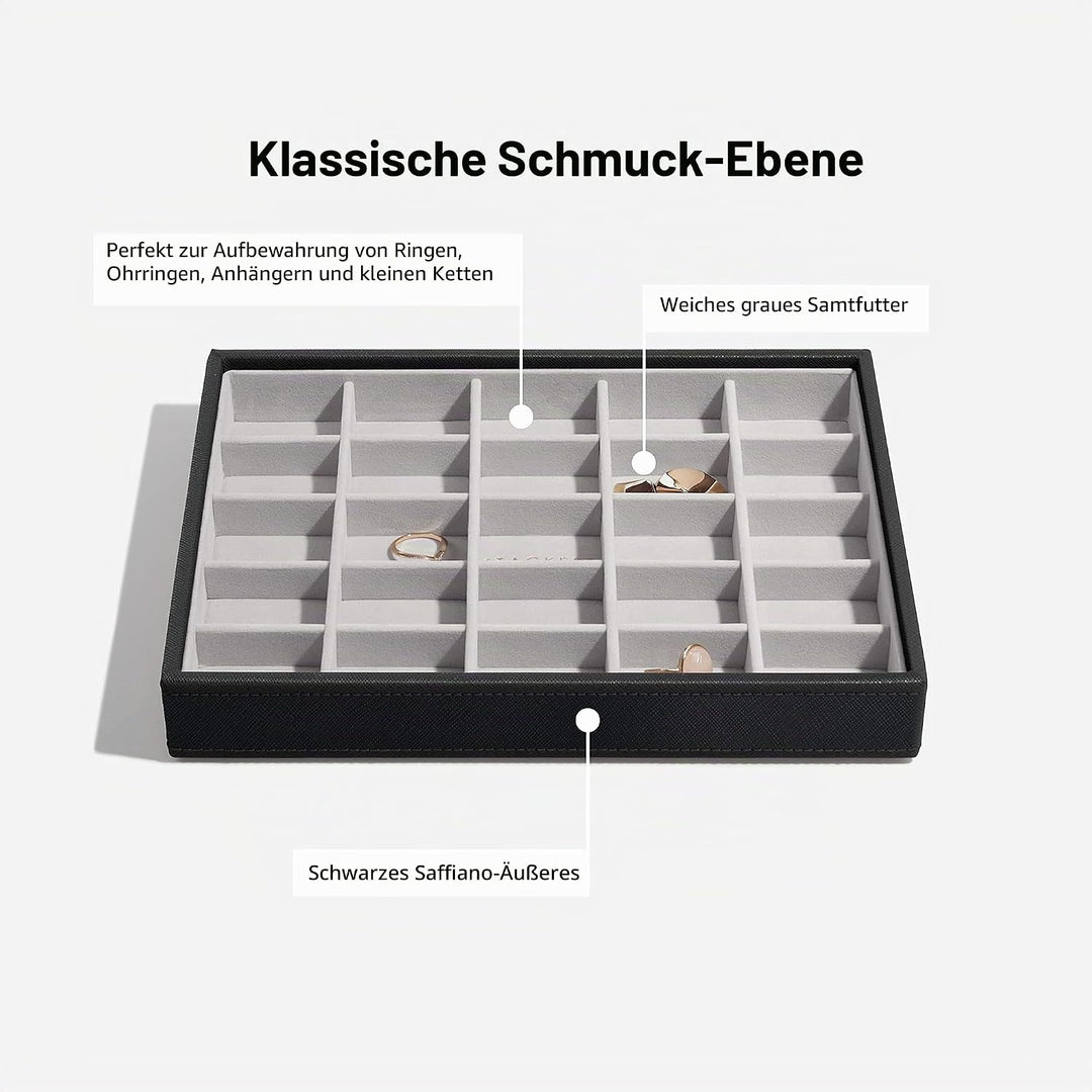 Stackers Schwarz Klassisch Schmuckschatulle -3, Schwarz