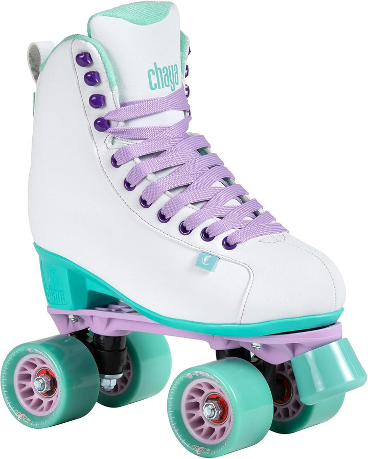 Chaya Rollschuhe Melrose White - Roller Skates für Damen und Herren im Retro-Look für Roller-Disco -