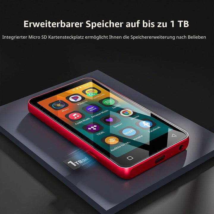 innioasis 16 GB MP3-Player mit Bluetooth und WLAN, MP3-Player, Apple Music, 4 Zoll Touchscreen, Andr