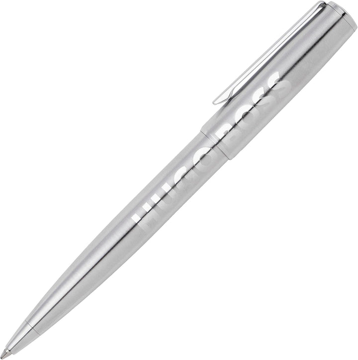Hugo Boss Stifte-Set Label Chrome HPBP209B (Kugelschreiber &amp; Füllfederhalter) | Geschenkbox
