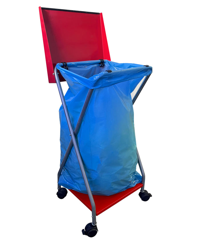 QUICK STAR Müllsackständer mit 4 Rollen 120 Liter Stahlblech Ständer Müllbeutelhalter Müllsackhalter