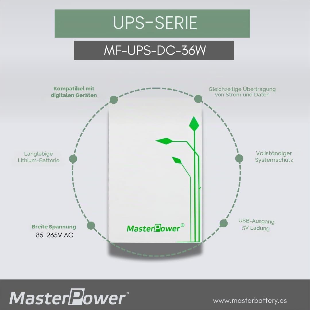 Master U-Power Mini USV 7,4V 4000mAh 36W – Notstromversorgung für WLAN Router, Modem &amp; IP-Kameras –