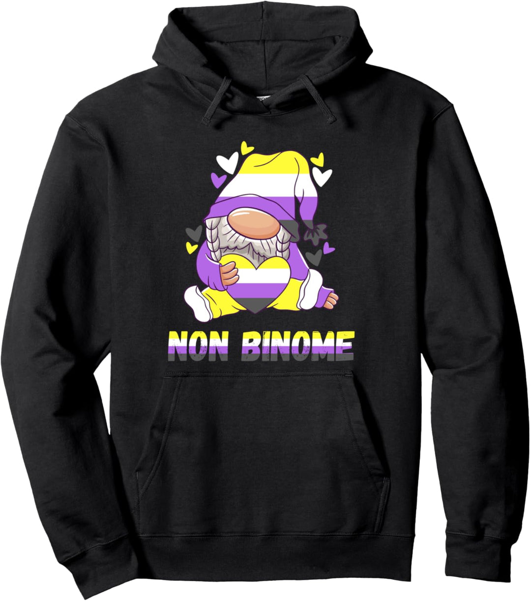 Zwerg Herz Nonbinary Flag Non Binary Pride Non Binary Pullover Hoodie