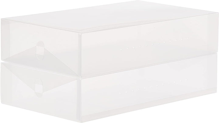 Whitmor klar Vue Collection Damen Schuh Box, 2er-Set Boot-Boxes Stiefel-Box, 2-er Set, Stiefel-Box,