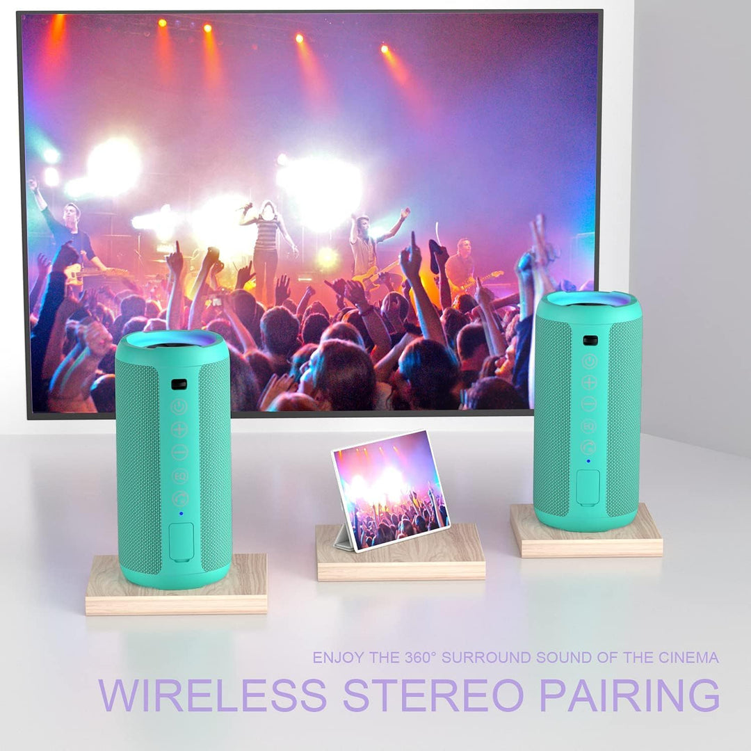 Ortizan Bluetooth Lautsprecher, Bleutooth Box mit LED-Licht, Tragbarer Mini Musikbox mit Freisprechf