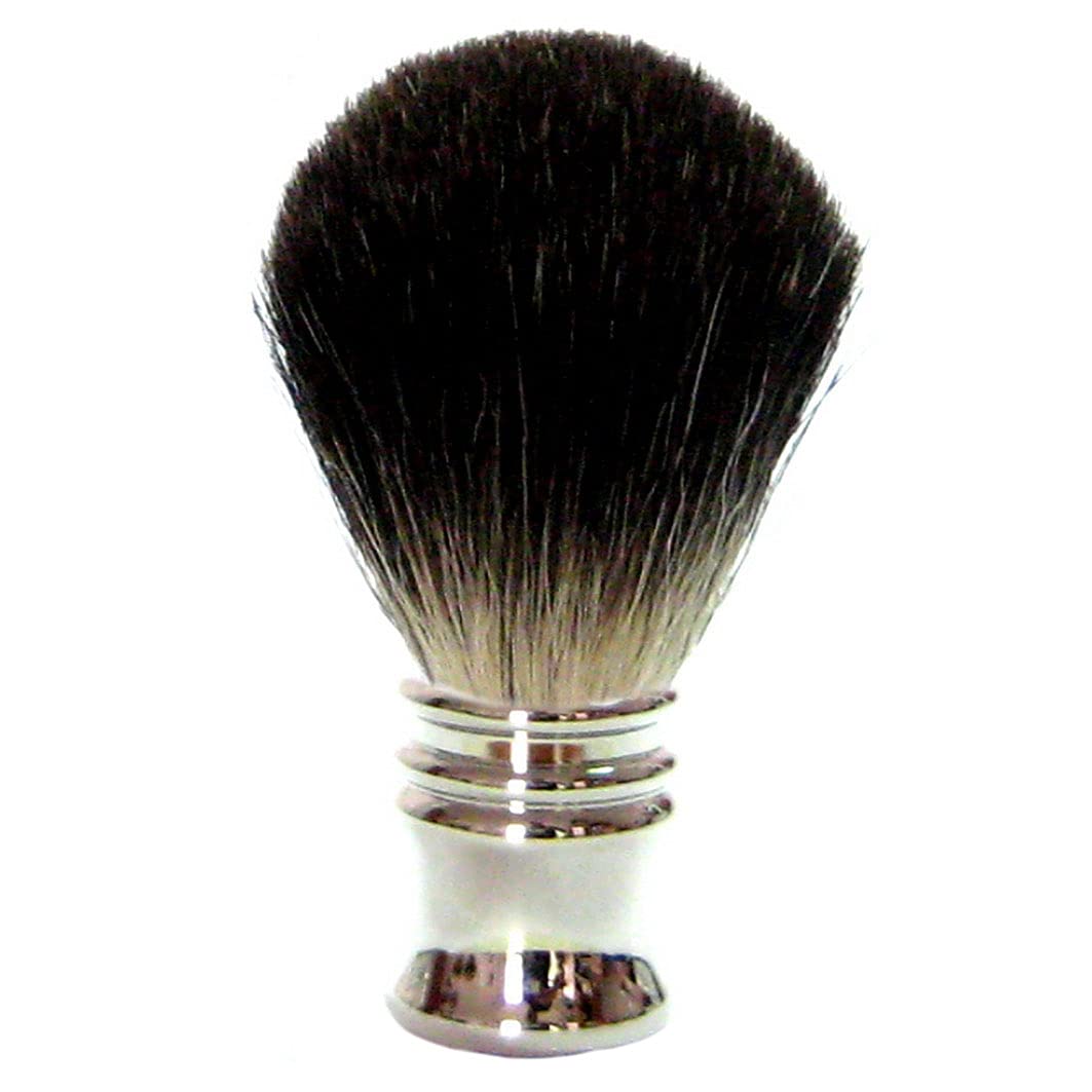 Golddachs Rasierpinsel, 100% Dachshaar, Metall, silber