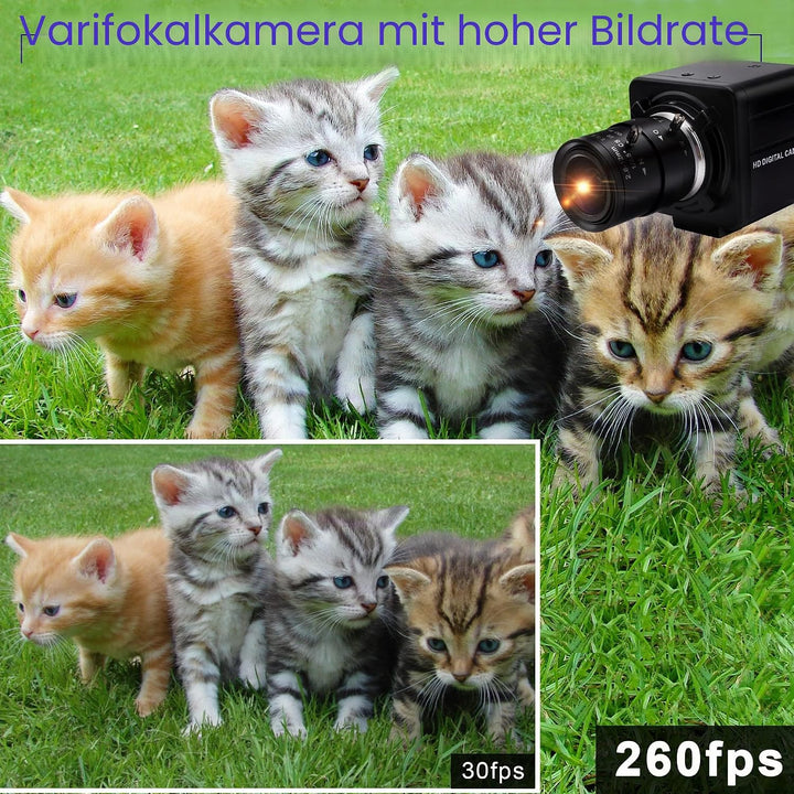 ELP Web Kamera 1080P mit 2.8-12mm Zoom Objektiv,2MP OV4689 60fps Weitwinkel Webcam Plug&amp;Play für PC,
