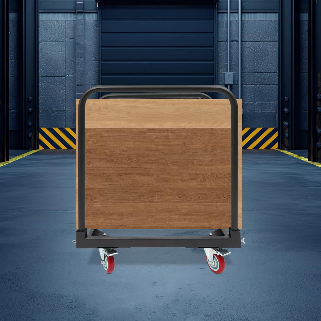 Plattenwagen 3-Stangen 200lbs 4 Räder Q235 Stahl, schwarz