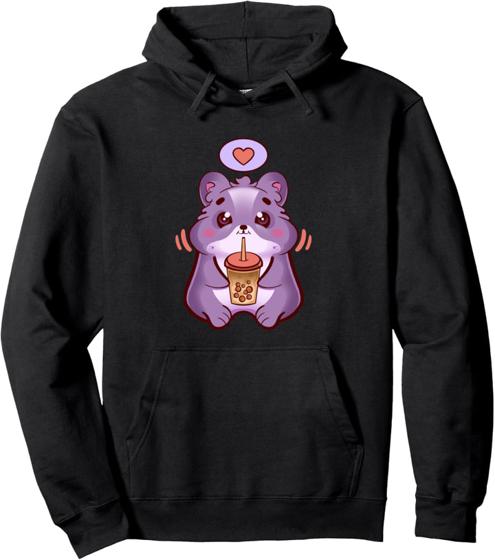 Hamster mit Bubble Tea, Mädchen, Kinder, Kawaii Kult Pullover Hoodie