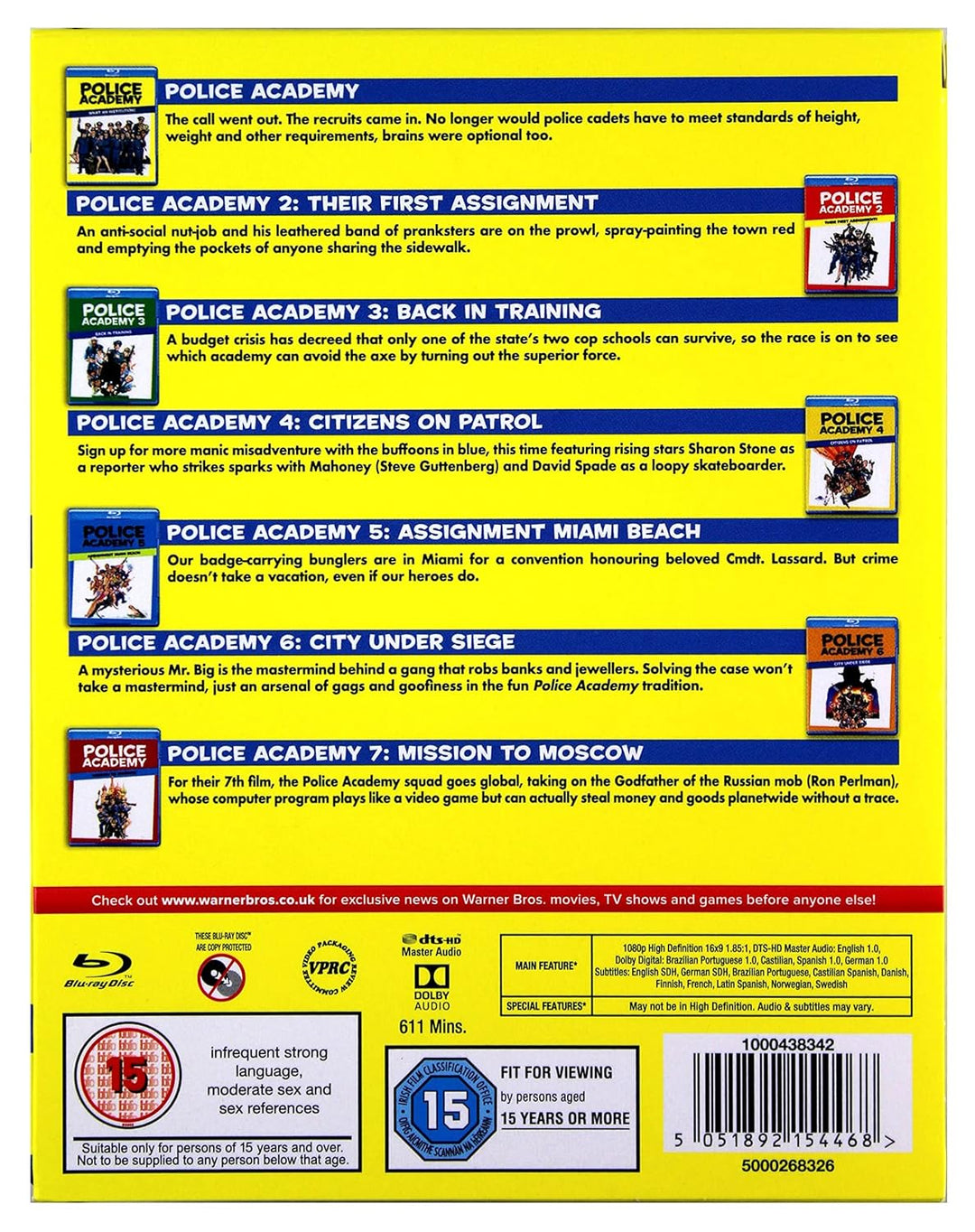 Police Academy: The Complete Collection [7 film] [Blu-ray] [1984] [2013] [Region Free] [7 DVDs], Blu