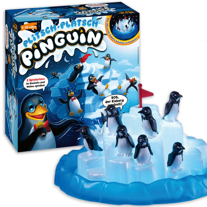 Ravensburger 21325 - Plitsch Platsch Pinguin - grosser Spielspass mit Geschicklichkeitsfaktor für Ki