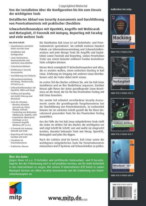 Einstieg in Kali Linux: Penetration Testing und Ethical Hacking mit Linux (mitp Professional), Tasch